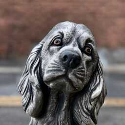 Concrete Cocker Spaniel Figurine Stone Dog Statue Outdoor Pet Lawn Ornament Memorial Sculpture Cement Animal Art Spaniel Lover Gift - thumbnail 2