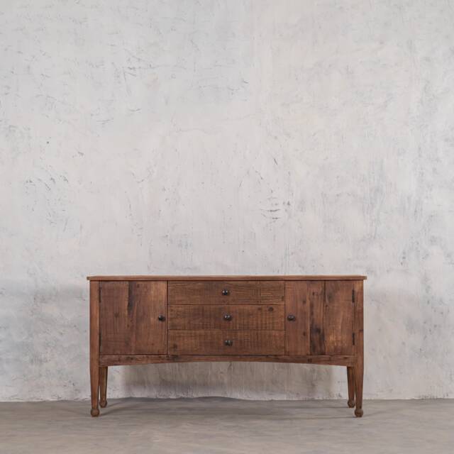 Reclaimed Wood Farmhouse Barnwood Breeze Buffet Carved Leg Entryway Console - image 1