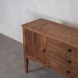 Reclaimed Wood Farmhouse Barnwood Breeze Buffet Carved Leg Entryway Console - thumbnail 3