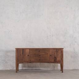 Reclaimed Wood Farmhouse Barnwood Breeze Buffet Carved Leg Entryway Console - thumbnail 1