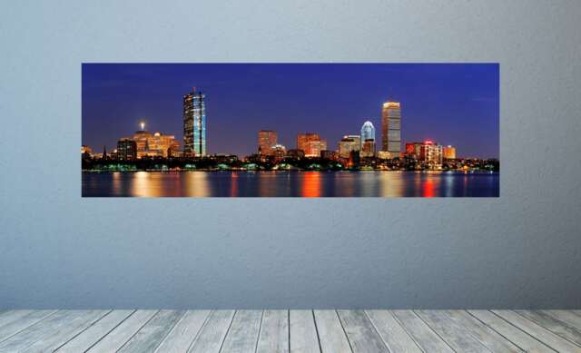 Cityscapes, Skyline Wall Murals, Boston Mural Decals, City Decal, Art, Art, Skyline, Charles River, Vinyl - image 1