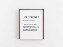 First Responder Print - Brave Hero Wall Art Thank You Gift For Emt, Paramedic, Firefighter, Police Christmas Appreciation Poster - thumbnail 1
