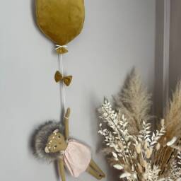 Mustard Gold Velvet Balloon Kids Nursery Wall Hanging - Toy Not Included - thumbnail 2