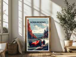 Nurburgring F1 Poster Vintage Grand Prix Racing Art - thumbnail 1