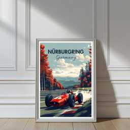 Nurburgring F1 Poster Vintage Grand Prix Racing Art - thumbnail 3