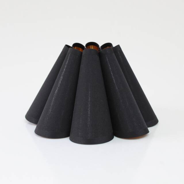 Handmade Black Fabric Lampshade Skirt Shape -15# - image 1