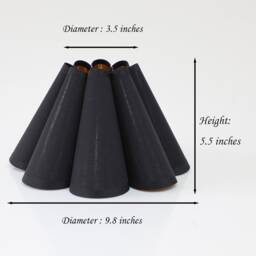 Handmade Black Fabric Lampshade Skirt Shape -15# - thumbnail 2