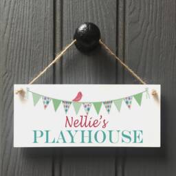 Personalised Playhouse Sign Grey Pink Owls Kids Playhouse Sign/ Spiel Haus/ Playroom Signs// - thumbnail 2