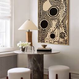 Modern Printable Gallery Print, Abstract Black Beige Dots Wall Art, Neutral Canvas, Large Size Poster, Digital Art Room, Trendy Home Decor - thumbnail 2