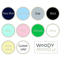 Navy Blue Mountain Wall Hooks Scandinavian Wood Nursery Decor, Set Of 3 - thumbnail 4