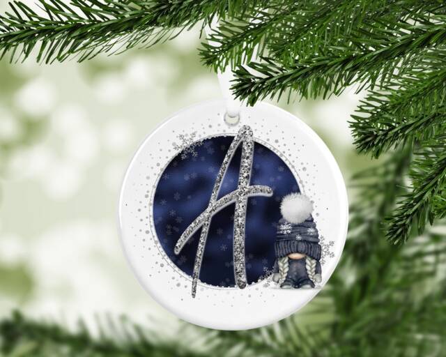 Gonk Gonks Christmas Personalised Navy Kids Gift Present Keepsake Novelty Bauble Tree Xmas Son Mum Girlfriend Dad Daughter - image 1