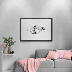 Sleeping Whippet Print, Dog Vintage Sketch, Farmhouse Decor, Gifts - thumbnail 2