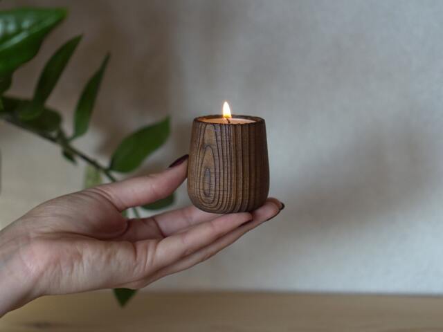 Beautiful Candle Holder Rustic Wooden Candlestick Modern Home Decor Turned Pillar Wood Wedding Decoration Centerpiece Wood Design - image 1