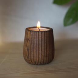 Beautiful Candle Holder Rustic Wooden Candlestick Modern Home Decor Turned Pillar Wood Wedding Decoration Centerpiece Wood Design - thumbnail 3