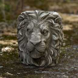 Stone Lion Head Planter Sculpture Concrete Pot Statue Garden King Decoration Cement Jungle Animal Ornament Outdoor Flower Art - thumbnail 2