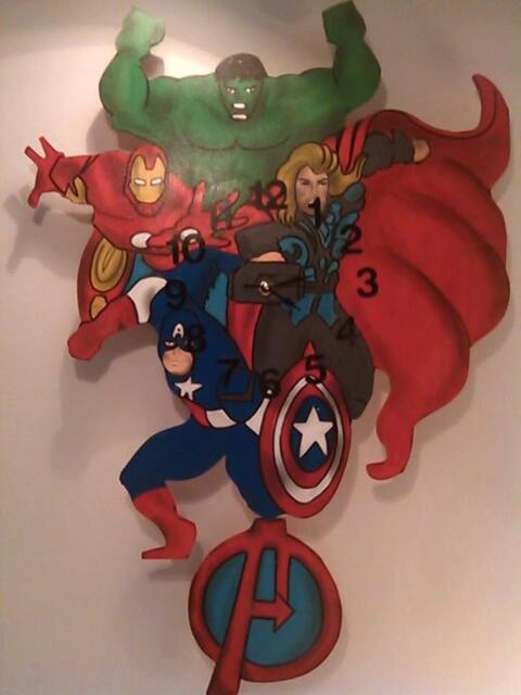 Avengers Superhero Childrens Pendulum Wall Clock