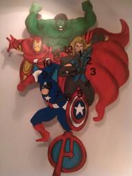 Avengers Superhero Childrens Pendulum Wall Clock
