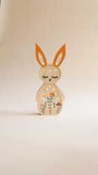 Wooden Bunny Night Light, Woodland Childrens Led Kids Wall Baby Nursery Lamp Easter Gift - thumbnail 1