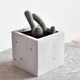 Square Concrete Planter Modern Minimalist Succulent & Cactus Pot - thumbnail 2