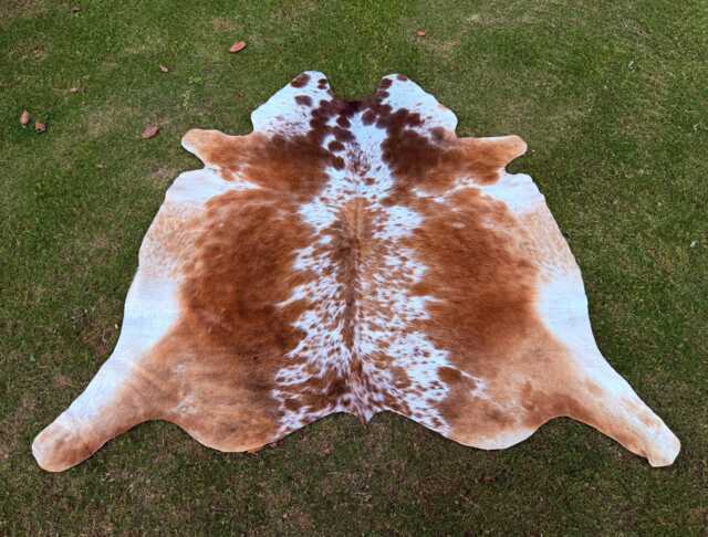 Genuine Brown White Speckled Cowhide Rug - Authentic Brazilian Hair On Cow Hide Large Western Farmhouse Area Decor- Ideal Gift For Her - image 1