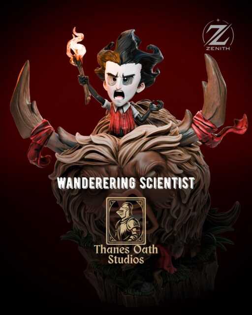 The Wandering Scientist - Cartoon Survival Explorer Wilson Resin Figure 16K - image 1
