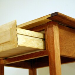 Shaker Style Mahogany & Maple Nightstand With Drawer Shelf - thumbnail 2