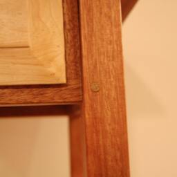 Shaker Style Mahogany & Maple Nightstand With Drawer Shelf - thumbnail 3