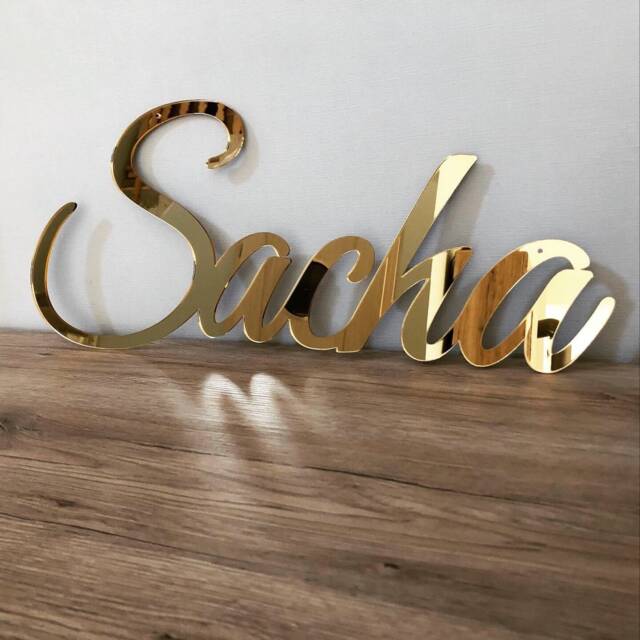 Personalized Plexiglass Name - Giant For Wedding Decoration, Bedroom Or Party, Birthday, Baby Shower, Mirror Gold Etc - image 1
