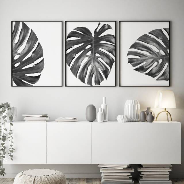 Monstera Leaves Botanical Floral Home Wall Art Decor Prints Poster Printing Framing A5 A4 8x10 A3 A2 - image 1