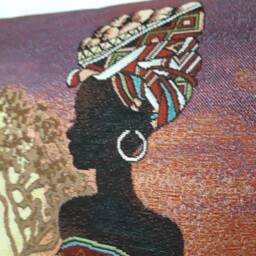 African Jacquard Tapestry Cushion Cover 45x45 cm. Trendy Interior Decoration - Decorative Housewarming Birthday - thumbnail 2
