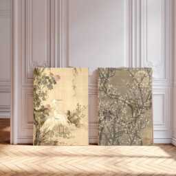 Set Of 2 Minimalist Tree Branch Prints - Japandi Wall Art Nature Inspired Japanese Decor, Art, Ohara Koson - thumbnail 3