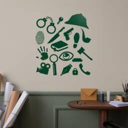 Vinyl Wall Decal Detective Agency Set Playroom Kids Room Boys Decor Stickers Mural - #2009Di - thumbnail 2