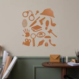 Vinyl Wall Decal Detective Agency Set Playroom Kids Room Boys Decor Stickers Mural - #2009Di - thumbnail 3