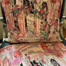 Peggy Porschen Inspired Shop Window Cushion, Floral, Pretty London Patisserie Art Scatter Cushion - thumbnail 2