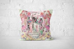 Peggy Porschen Inspired Shop Window Cushion, Floral, Pretty London Patisserie Art Scatter Cushion