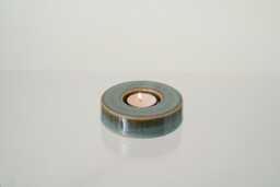 Handmade Ceramic Candle Holder, Tealight Candleholder, Candles & Home Fragrance, Housewarming Gift - Caleo , Oily Green Melange
