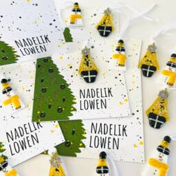Cornish Christmas Card With Fused Glass Snowman Decoration, Cornwall - thumbnail 2