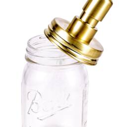 100 Packs Golden Mason Jar Soap Dispensers Rust Proof 304 Stainless Steel Liquid Dispenser Kit With Tube & Collar No Jars - thumbnail 3