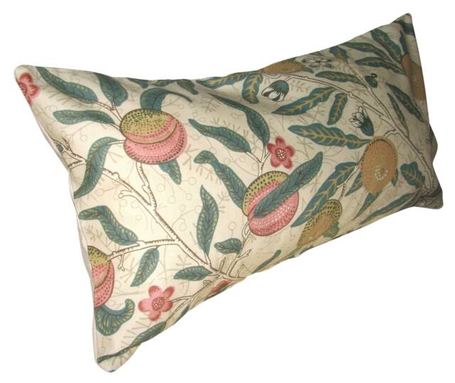 William Morris Fruit Ivory & Teal Bolster Cushion Cover - image 1
