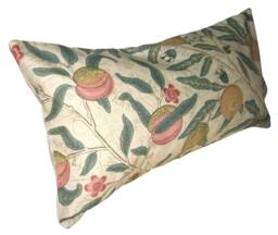 William Morris Fruit Ivory & Teal Bolster Cushion Cover
