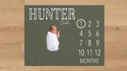 Gender Neutral Baby Milestone Blanket Personalized Monthly Custom Shower Gift For New Mom Keepsake One Year