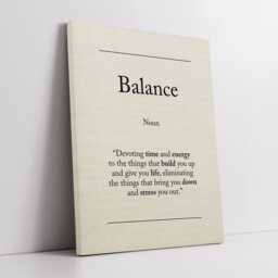 Balance Book Page Definition Quote Positivity Inspirational Framed Canvas Wall Art Poster Print Home Office Work Living Room Decor Gift - thumbnail 3