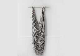 Knitted Wall Hanging. Large Macrame Fiber Yarn Tapestry - thumbnail 1