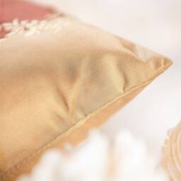 Beige Light Copper Rust Decorative Throw Pillow Cover, Silk Cinnamon Striped Cushion Covers, Farmhouse High End Pillowcase, Boutique Pillows - thumbnail 4