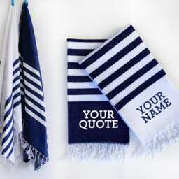 Personalised Cotton Beach Towel & Carrier Strap, 2nd Anniversary Gift Set, Cotton Gift For Couple, Wedding - thumbnail 3