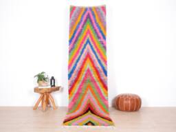 Moroccan Runner Rug 2x10 Ft, Vintage Berber Runner, Handwoven Wool Rug, Tribal Bohemian Hallway 78x293 cm - thumbnail 1