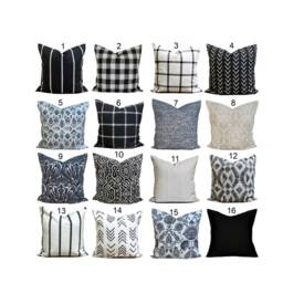 Black Pillow Cover, Throw Windowpane Cover For 20x20 Pillow, 18x18, 16x16 All Sizes - thumbnail 2