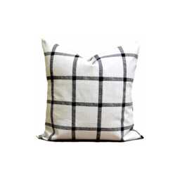 Black Pillow Cover, Throw Windowpane Cover For 20x20 Pillow, 18x18, 16x16 All Sizes - thumbnail 1