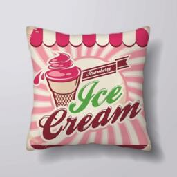 Ice Cream -Cushion Cover Case Or Stuffed With Insert