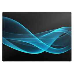 Light Waves Computer Chair Mat, Turquoise Office Abstraction Vinyl Floor Protector, Protector - thumbnail 2